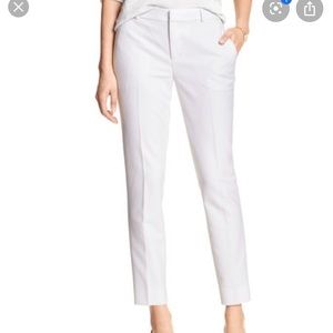 White Jacquard Hampton Tailored Crop Pants